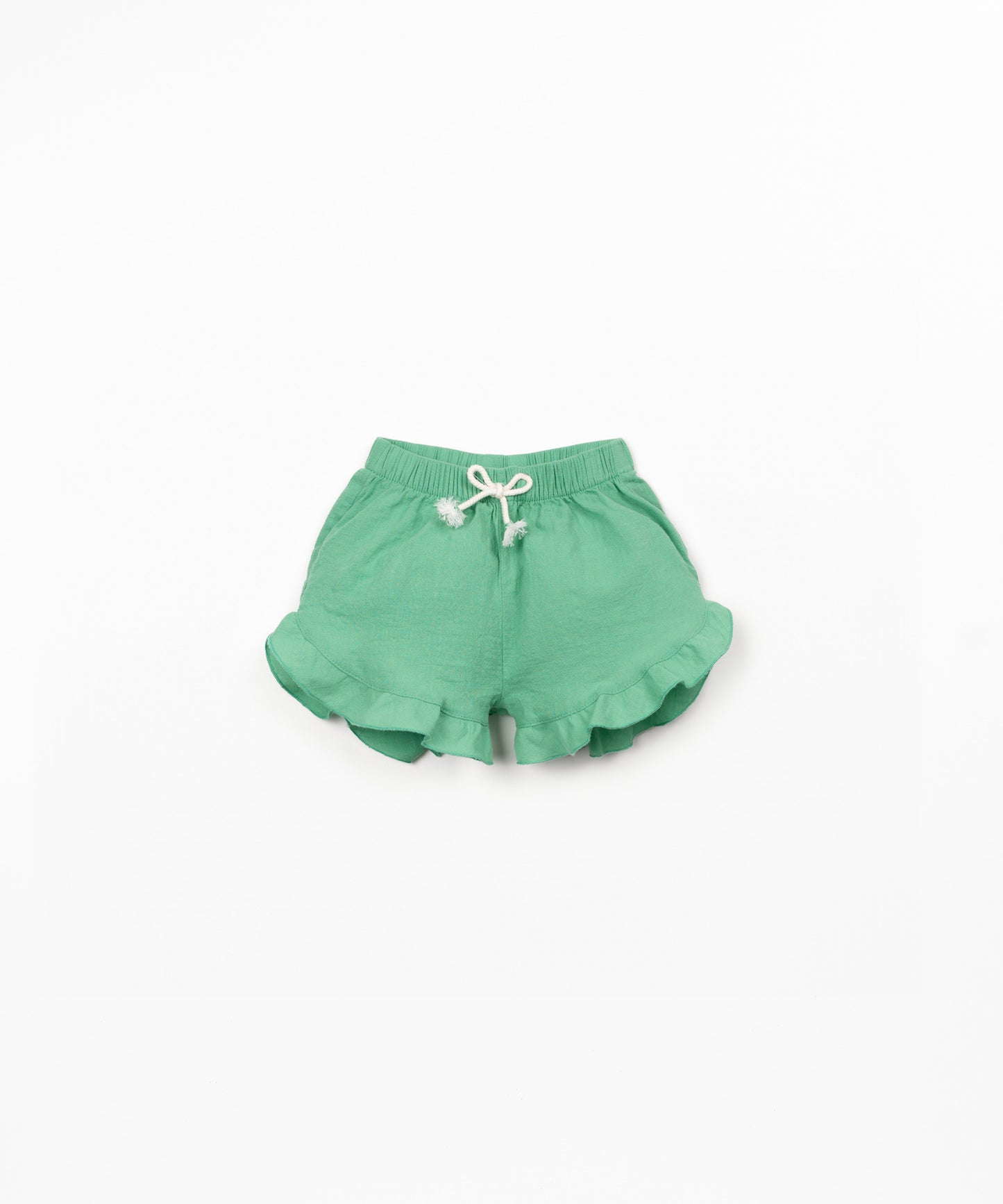 Woven Ruffle Shorts, Mint Green