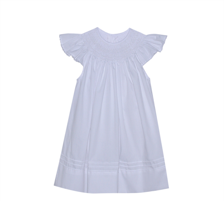 White Georgette Angel Bishop Dress