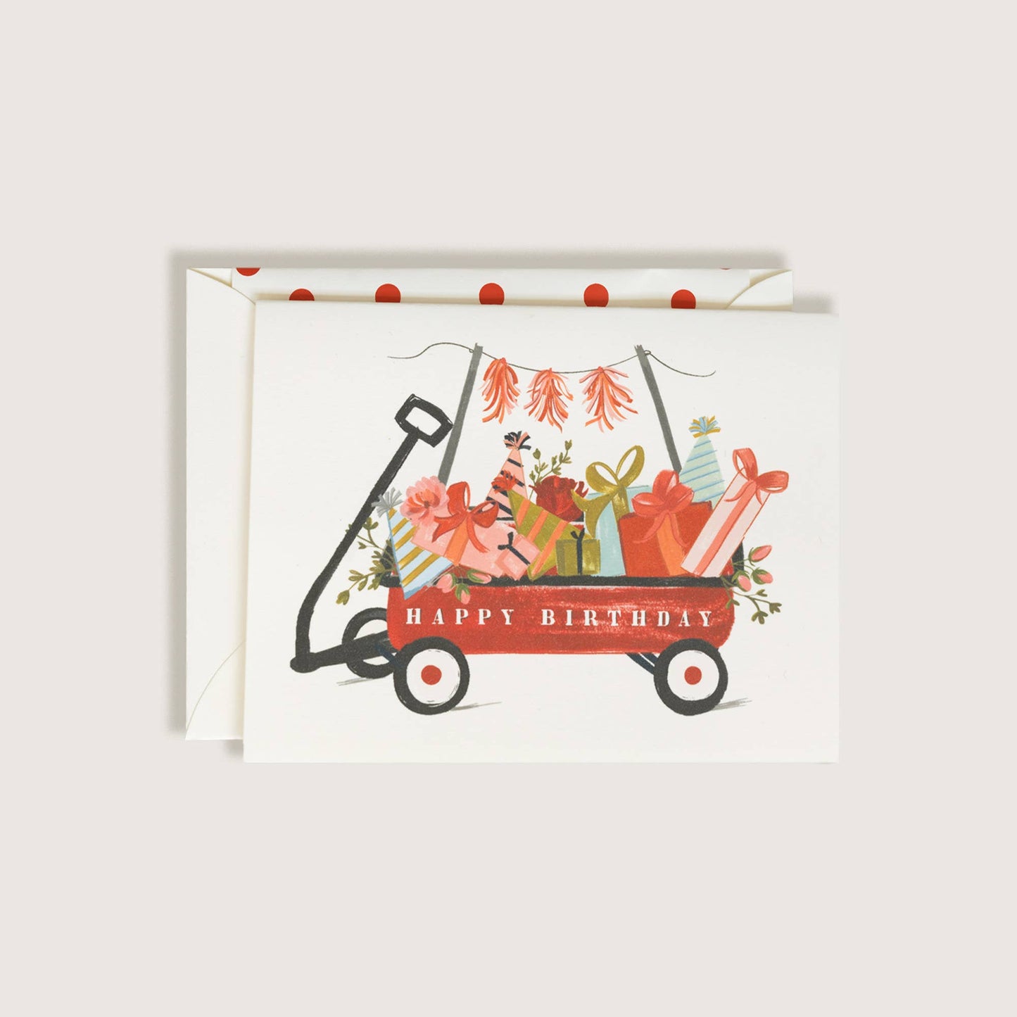 Happy Birthday Red Wagon Greeting Card