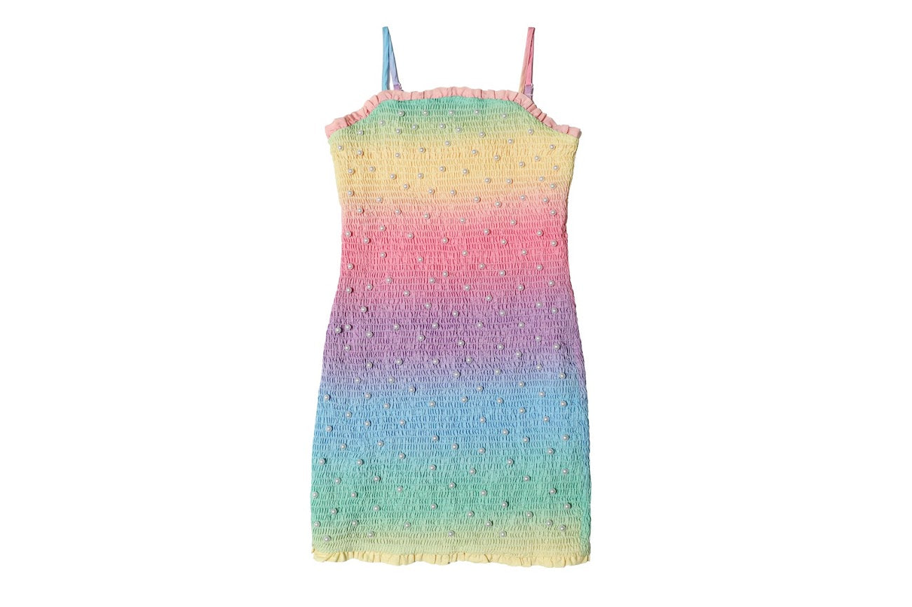 Smocked Dress, Rainbow