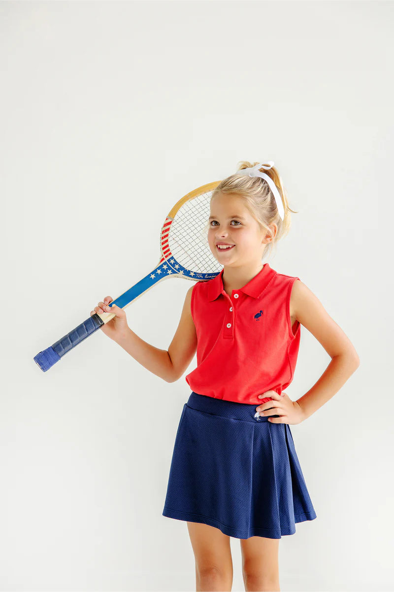 Sleeveless Anna Price Polo, Richmond Red
