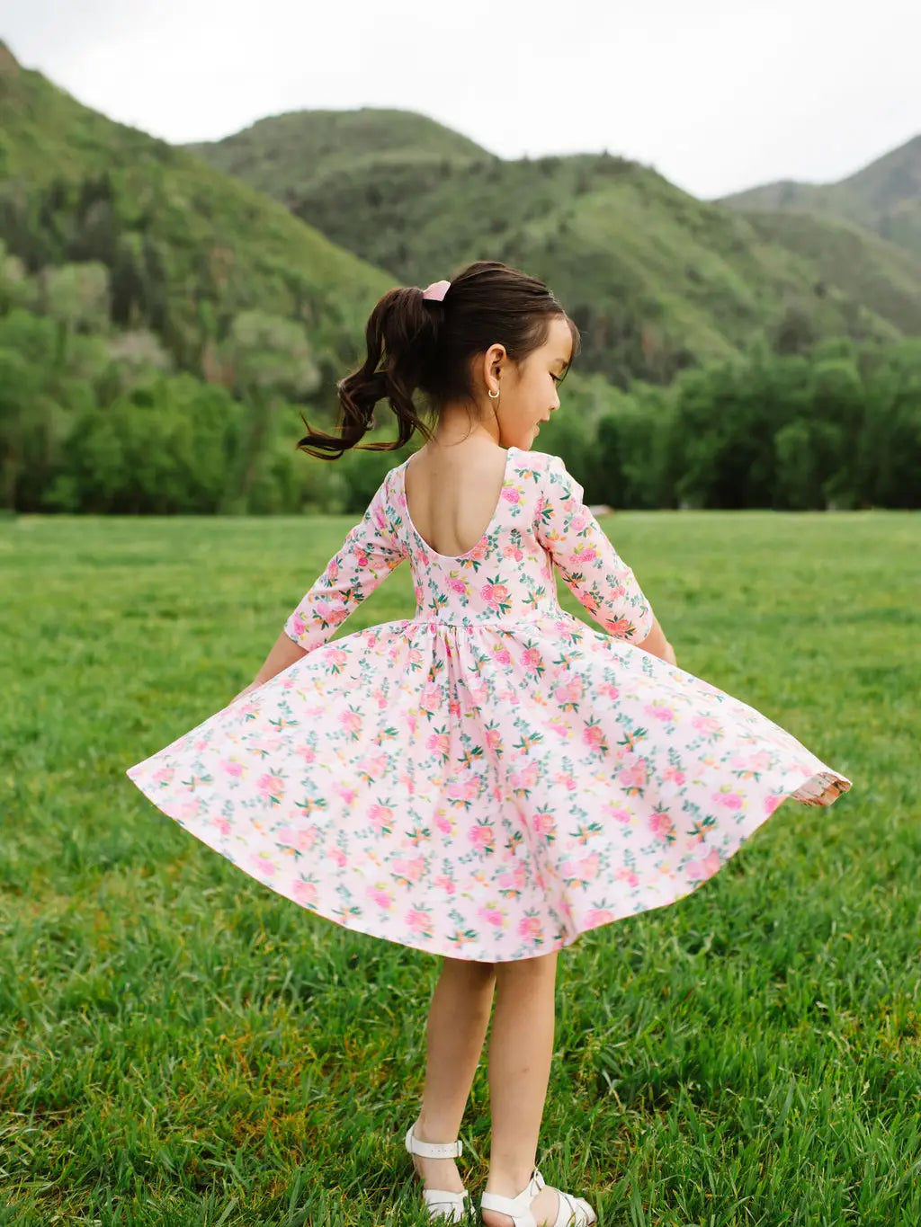 Emile Dress in Peach Bouquet