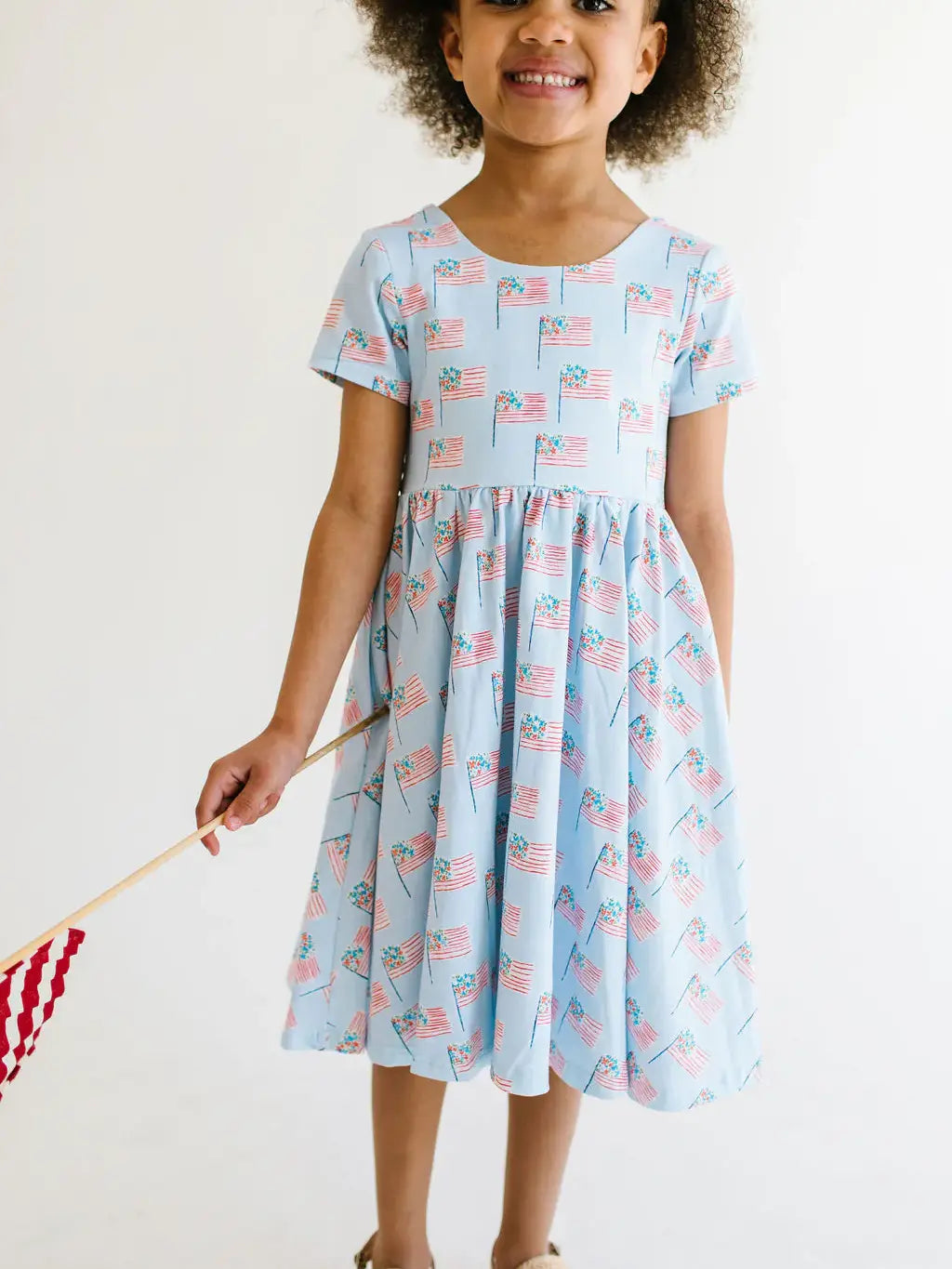 Classic Twirl Dress in Blue Flags