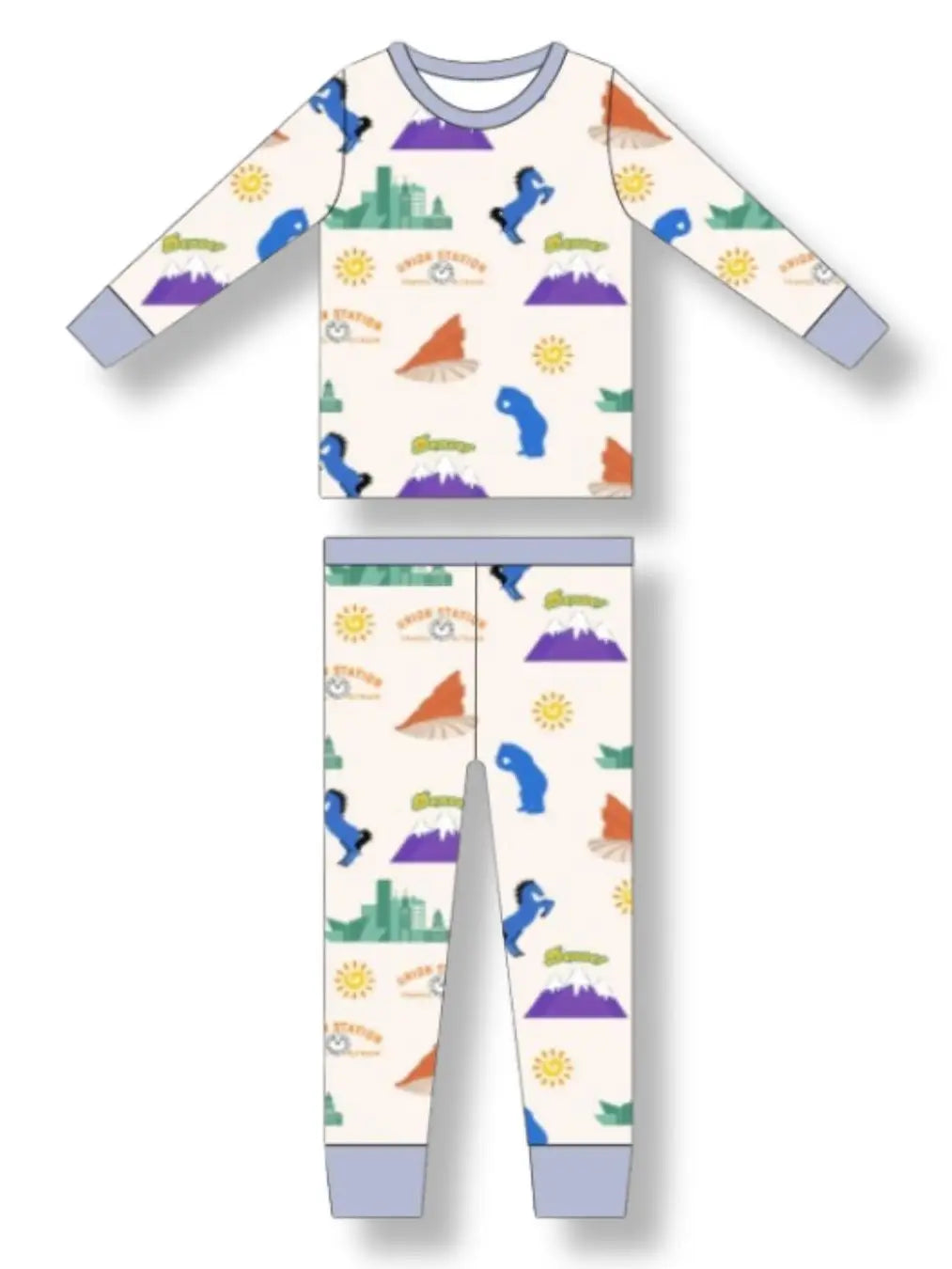 L/S Pajama Set, Denver Landmarks