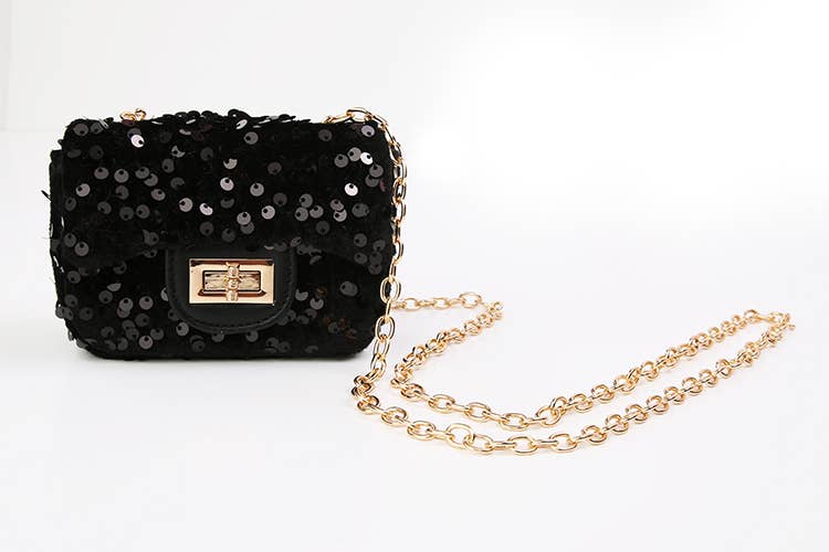 Sequin purse: Black
