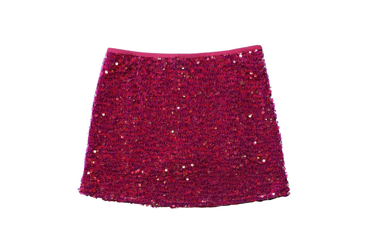 Sequin Skort, Berry