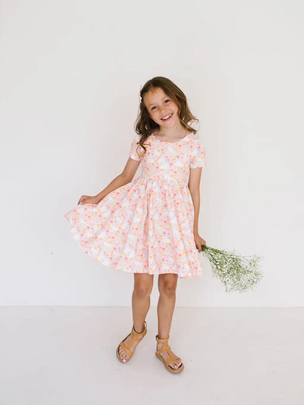 Classic Twirl Dress in Bunny Field