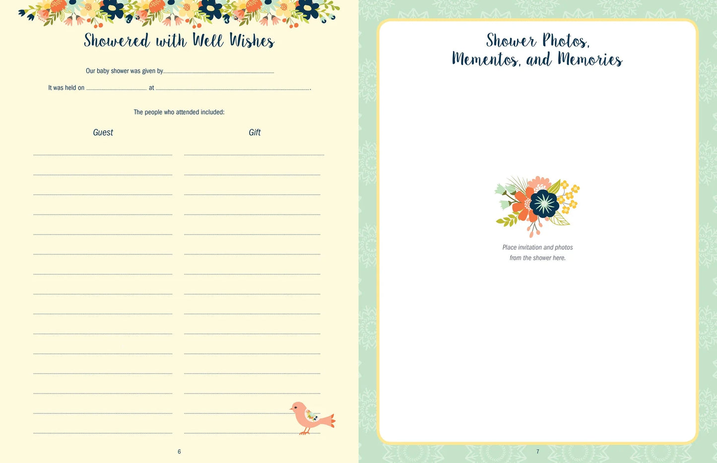 Baby Book, First 5 Years, Floral
