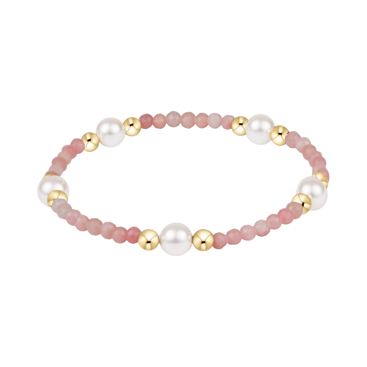 Extends Purpose Pearl 6mm Gem Bracelet - Pink Opal