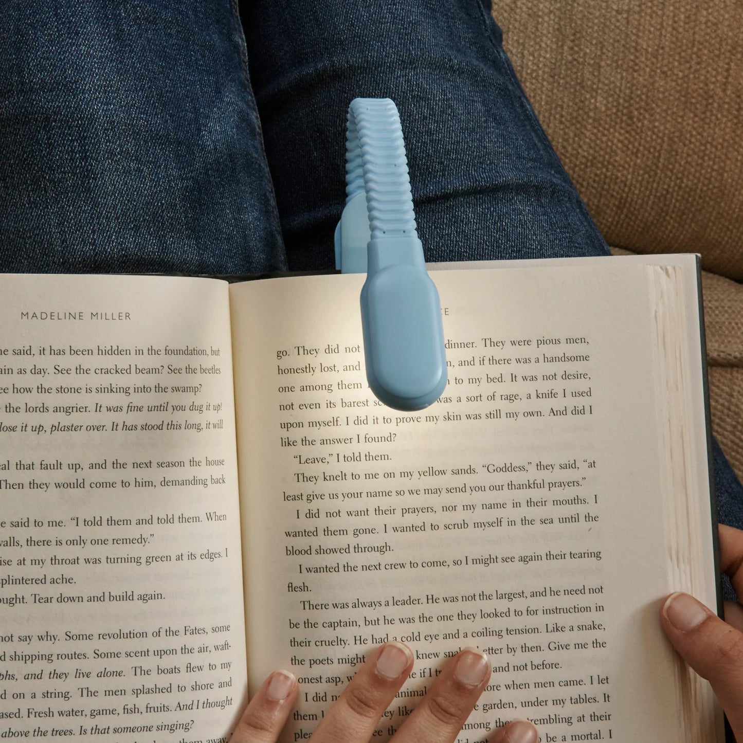 Rechargeable Clip Book Light, Blue
