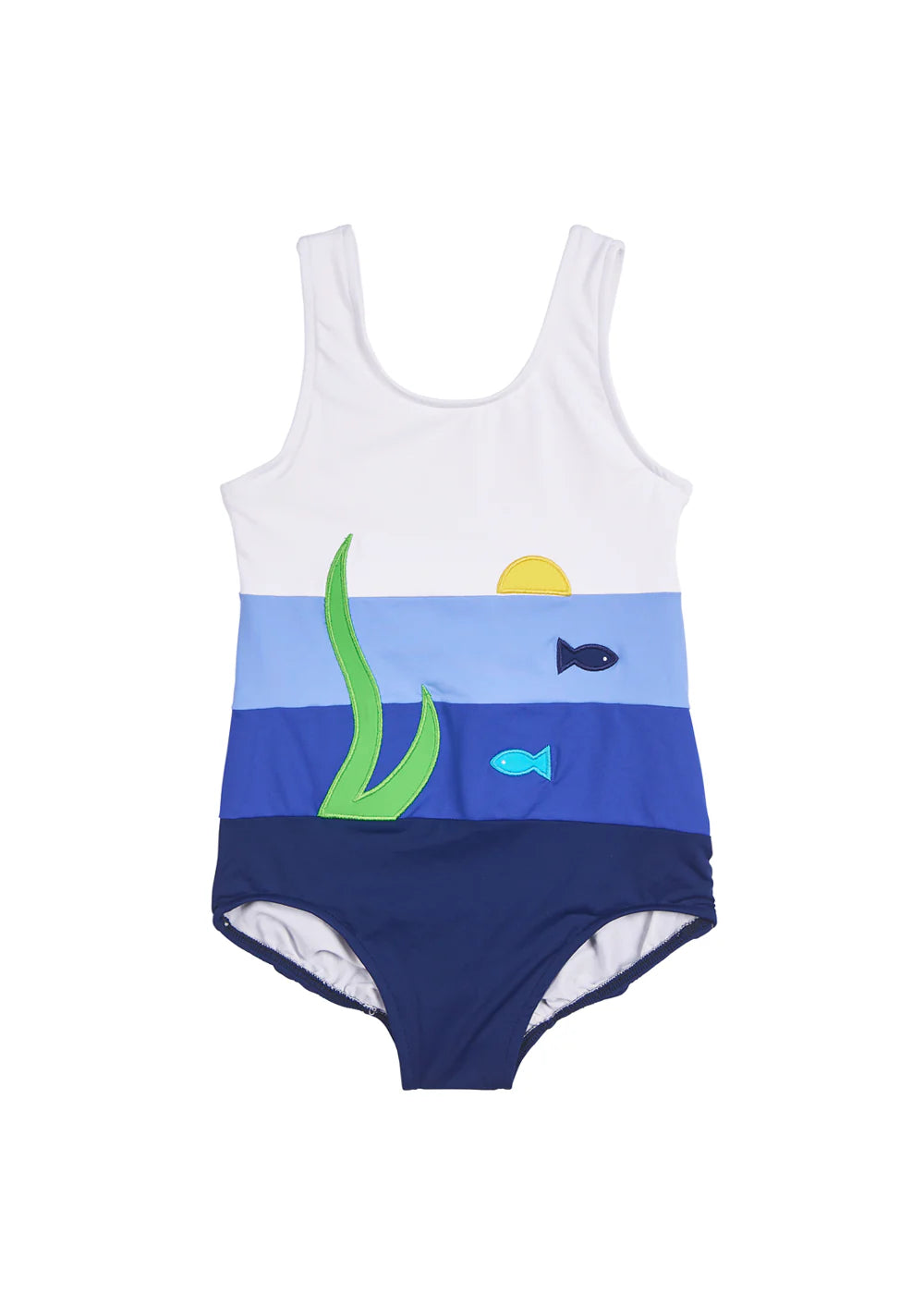 Colorblock Tank Swimsuit w/Fish