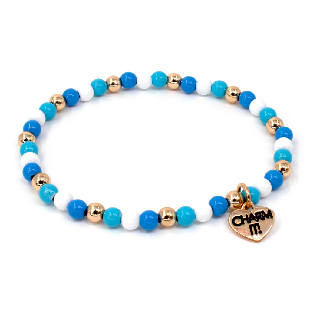 Charm It! Gold Hannukah Stretch Bead Bracelet