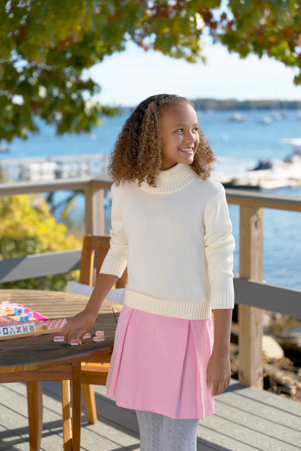 Parson Pleated Cord Skirt, Sandpearl Pink