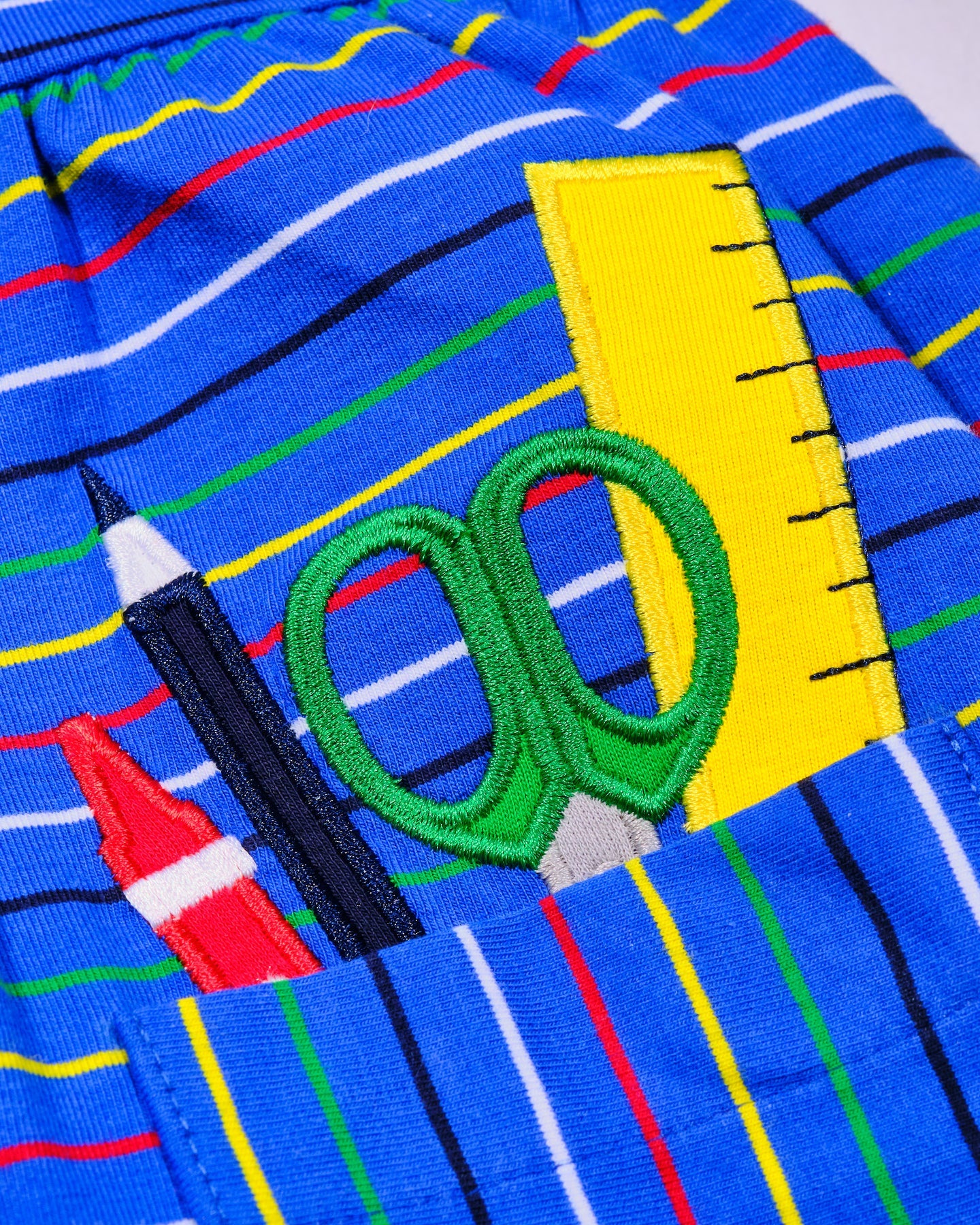 Stripe Knit Dress w/School Supplies