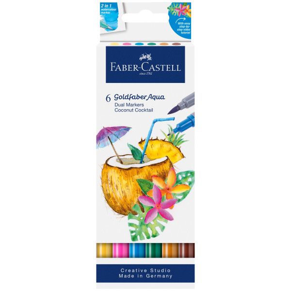 6ct Goldfaber Tropical Escapes Aqua Markers - Coco