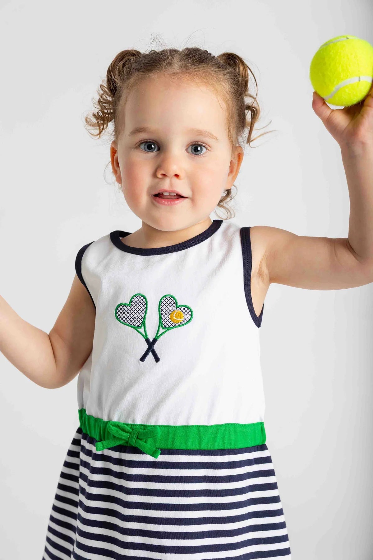 Stripe Knit Dress w/Tennis Rackets