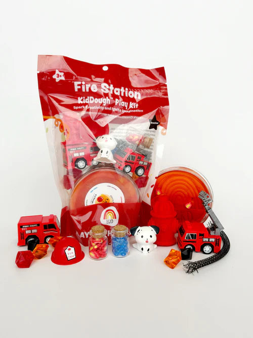 KidDough Play Kit, Fire Station (Cherry Mango)