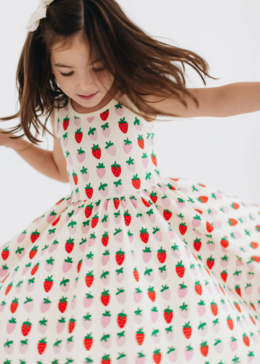 Sleeveless Twirl Dress, Strawberry Blush