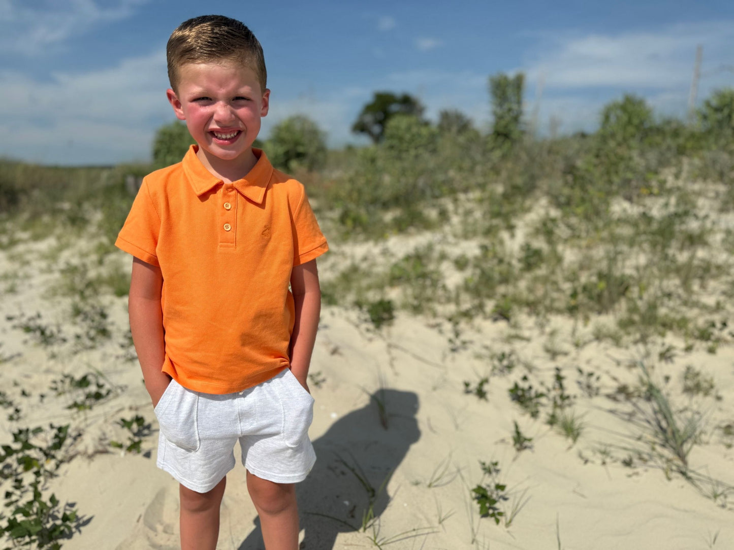 Shipping Polo, Tangerine Pique