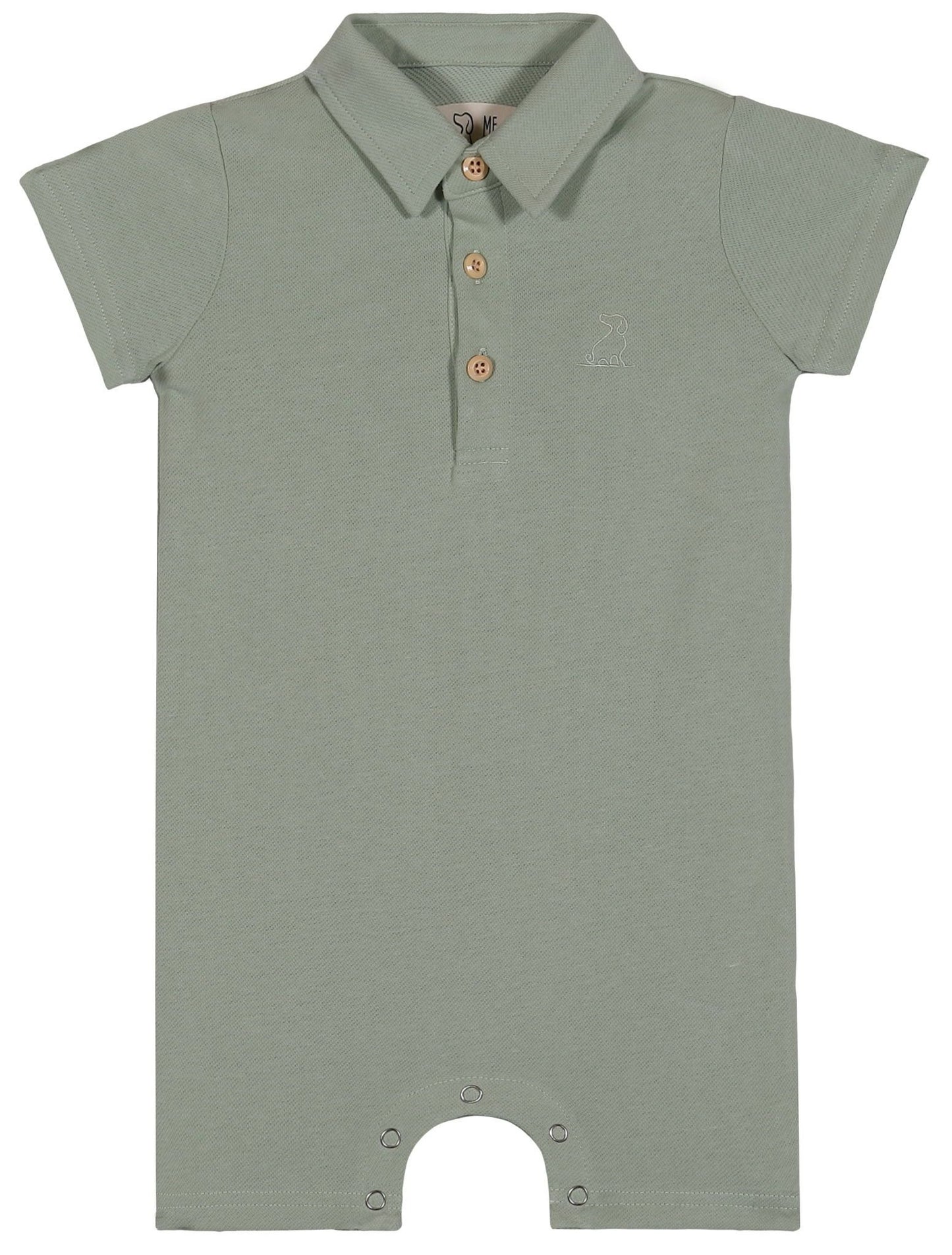 Drift Polo Romper, Sage Pique