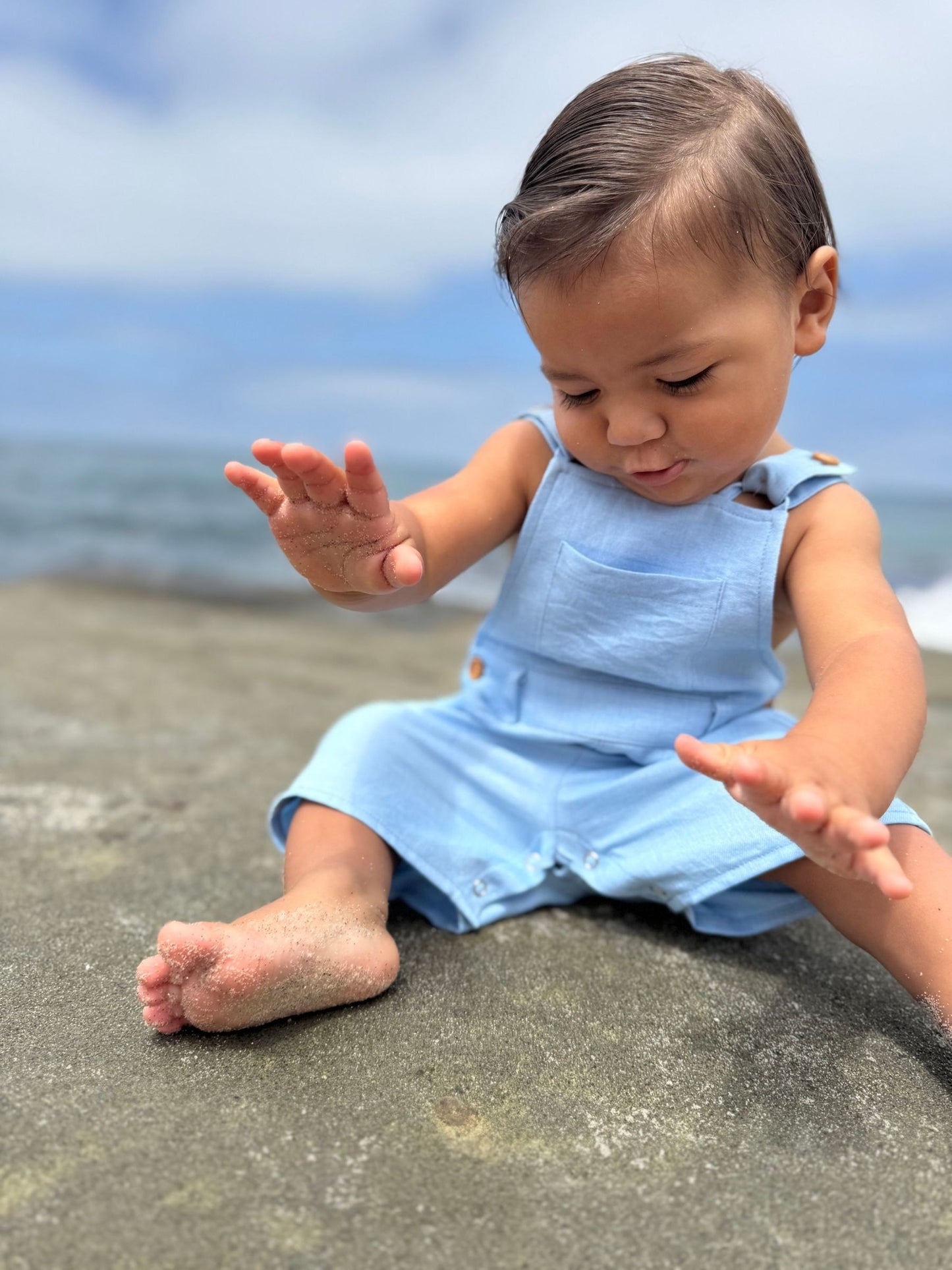 Bowline Woven Overalls, Pale Chambray