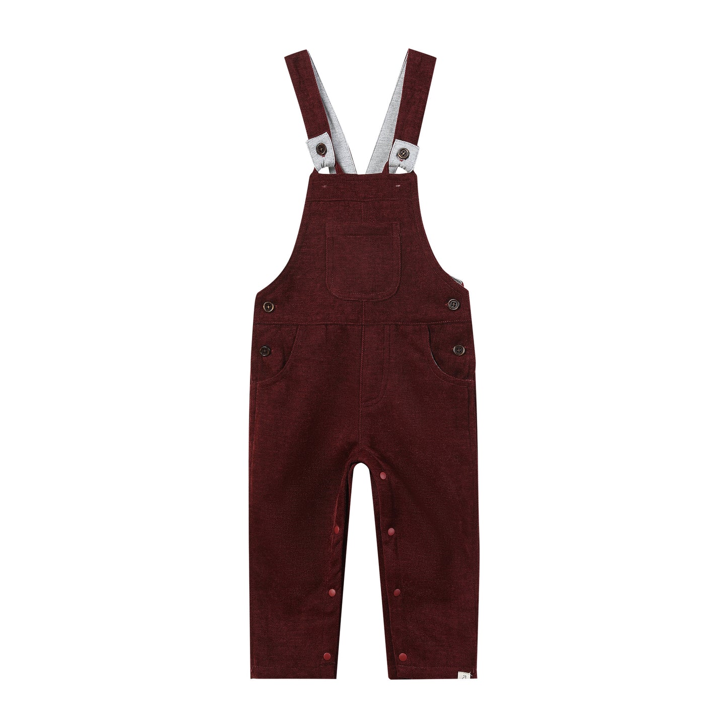GENTRY Woven Overalls, Burgundy Moleskin