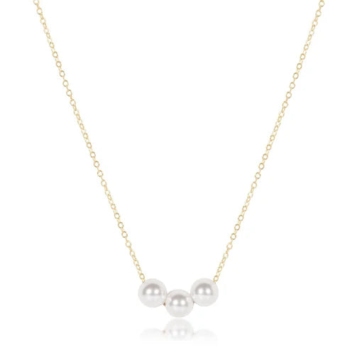16" Necklace Gold - Joy Pearl 6mm
