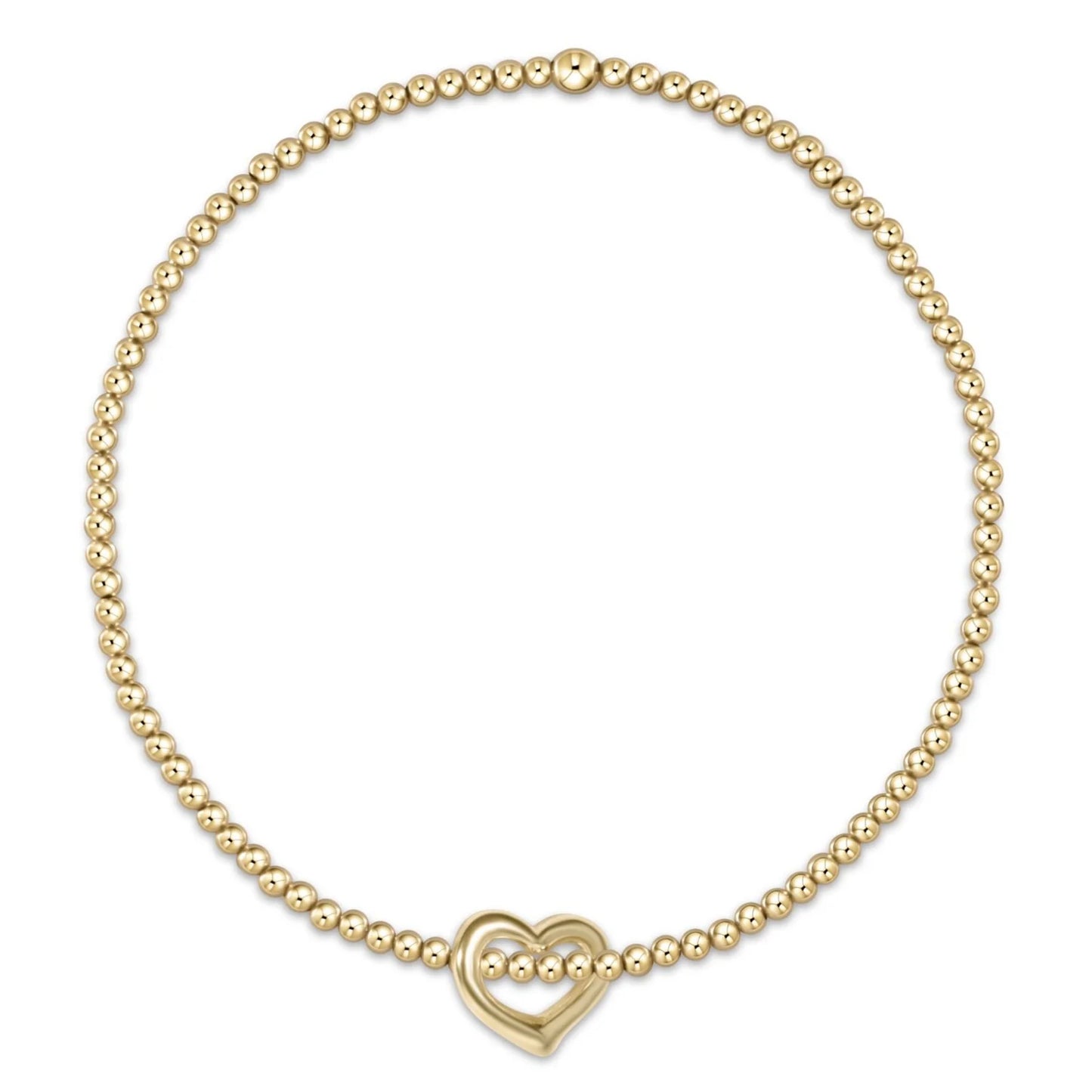 Classic Gold 2mm Bracelet - Love Small Gold Charm