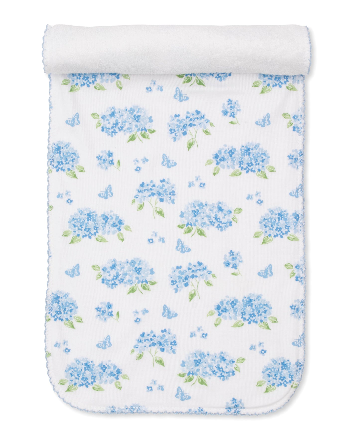 Burp Cloth, Heavenly Hydrangeas, Blue