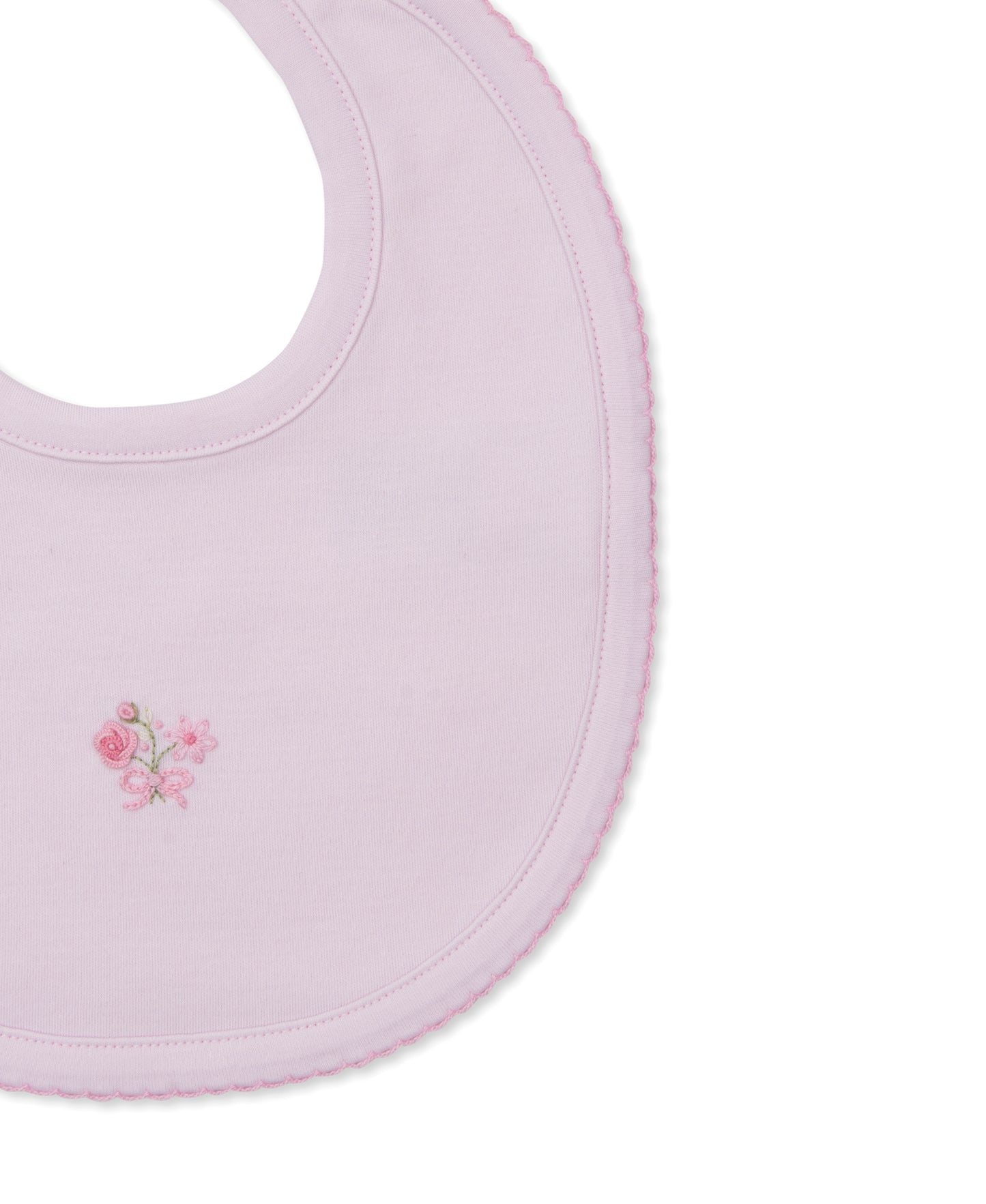 Bib w/Hand Emb, Prem. OE Rose, Pink