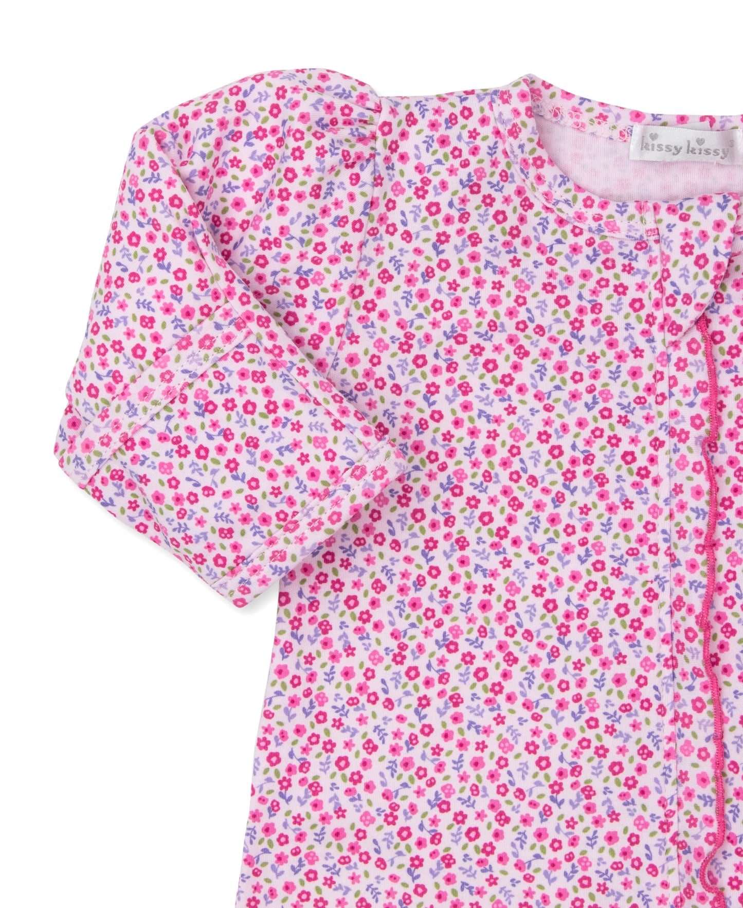 Footie w/Zip, Hearts Abloom