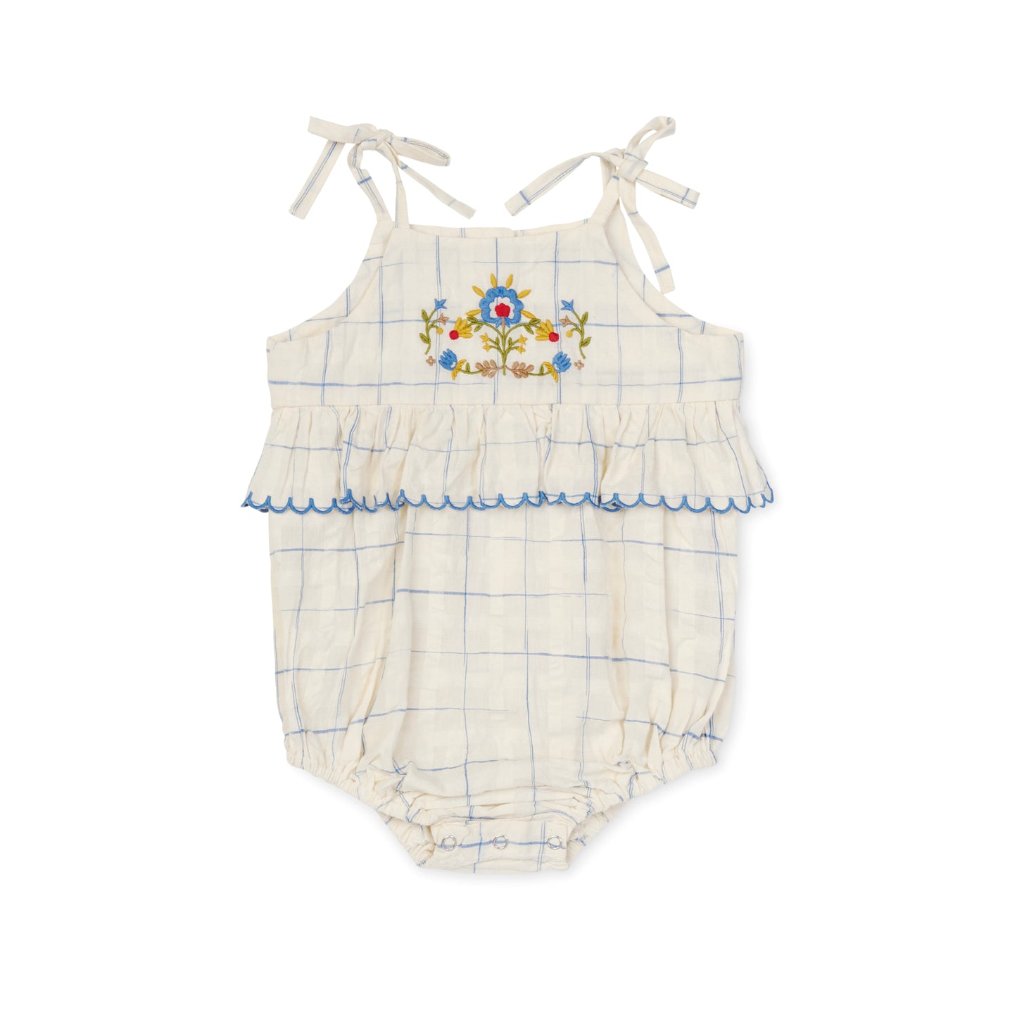 Little Summer Frannie Romper, Space Dye Checks