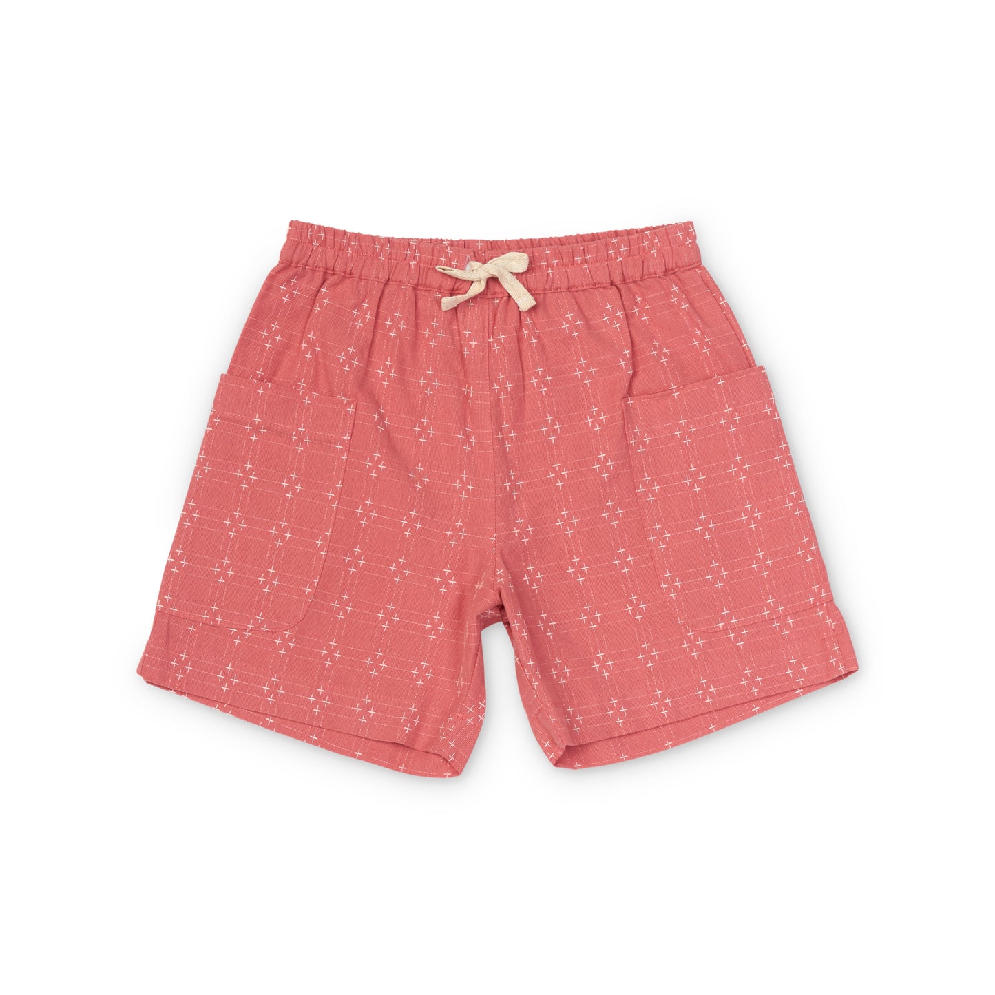 Birch Shorts in Coral Cross Stitch