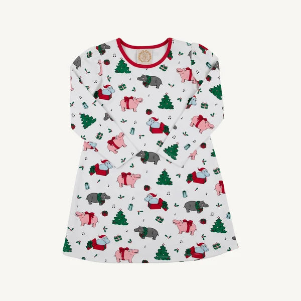 L/S Penny's Play Dress, I Want a Hippopotamus