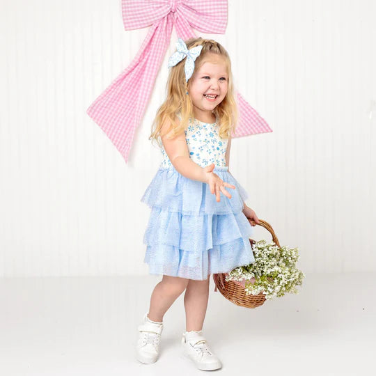Sky Floral Tank Tutu Dress