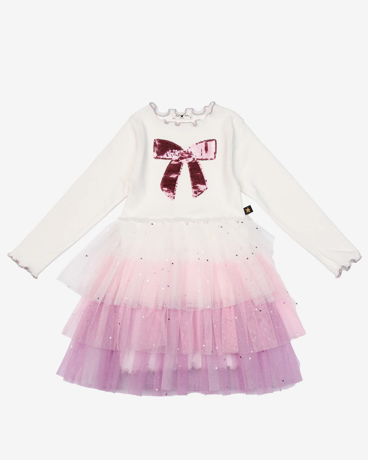 Bow 3 Layered Tutu Dress, White  Little Bird Denver