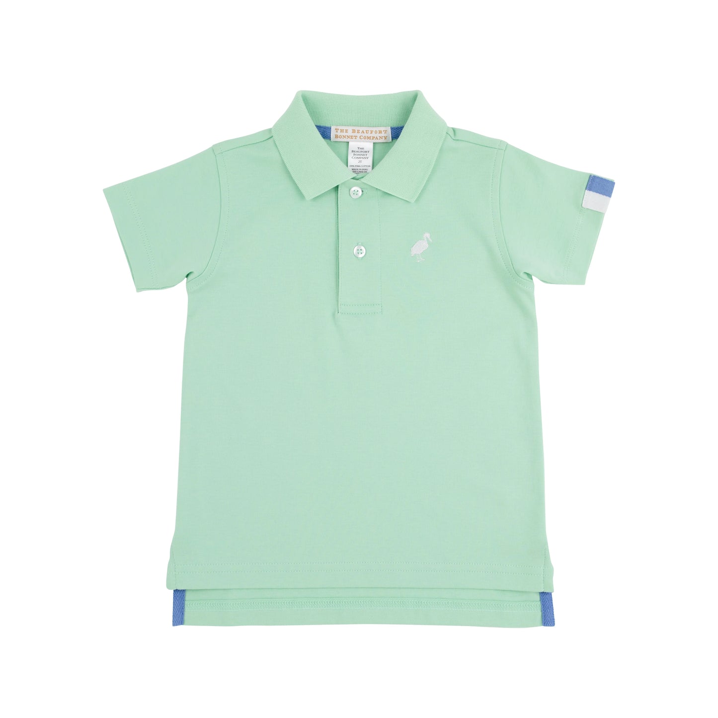 Prim & Proper S/S Polo & Onesie, Grace Bay Green/White