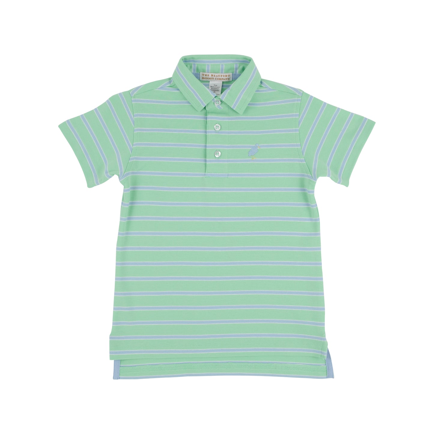 Prim & Proper S/S Polo & Onesie, Green/Blue/White Stripe