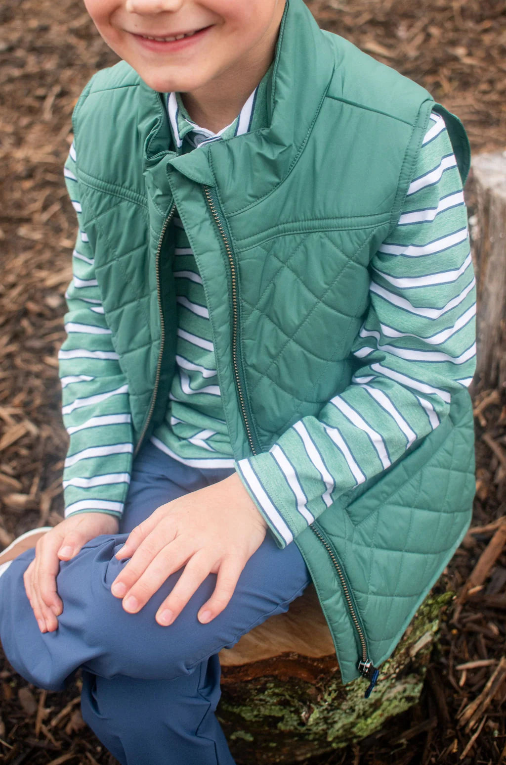 Pro Quilted Vest, Smoke Pine Green