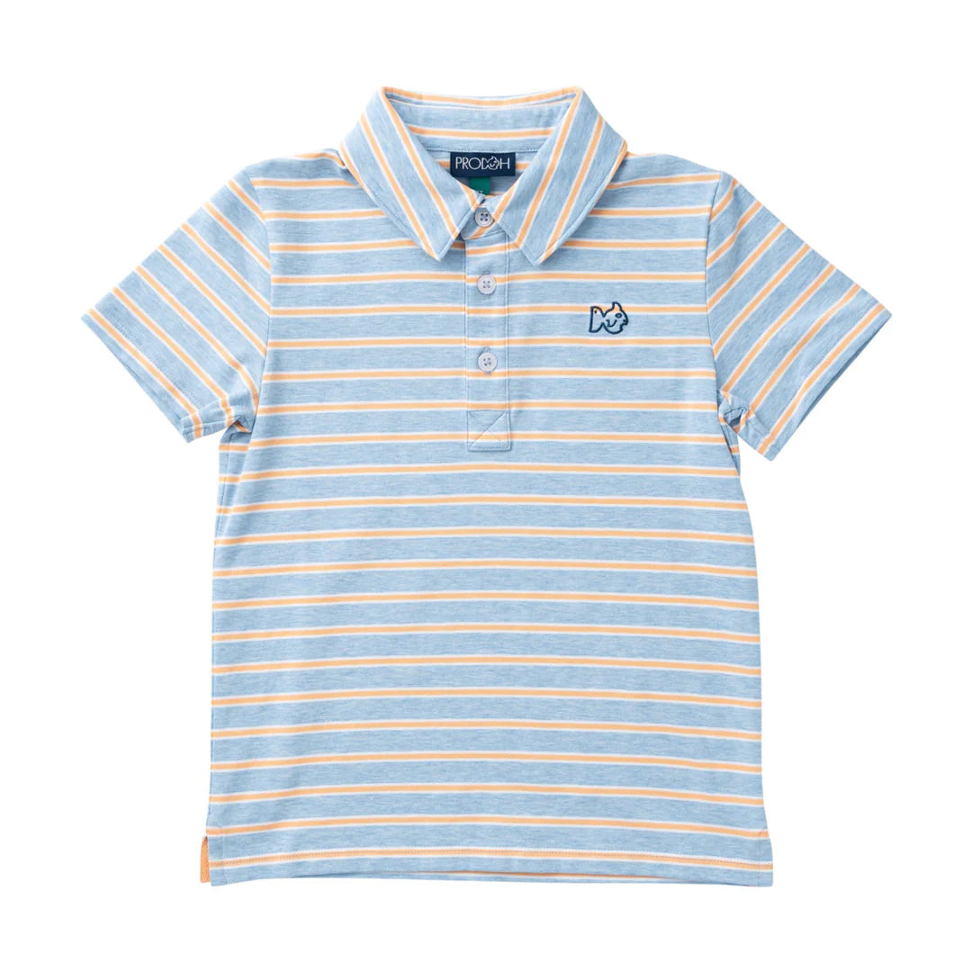 S/S Too Cool for School Polo, Windsurfer Orange Chiffon Stripe