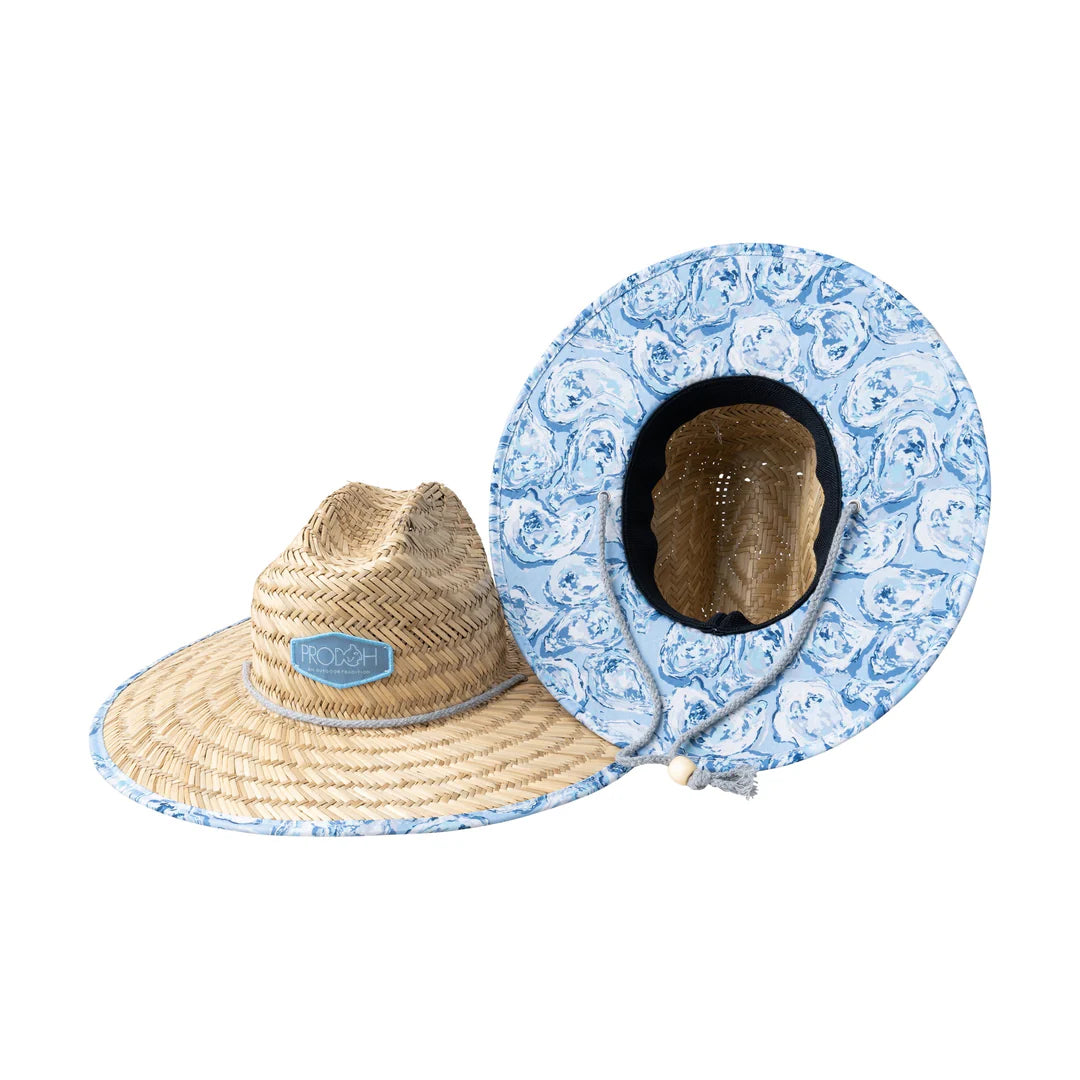 Straw Lifeguard Hat in Oyster Print