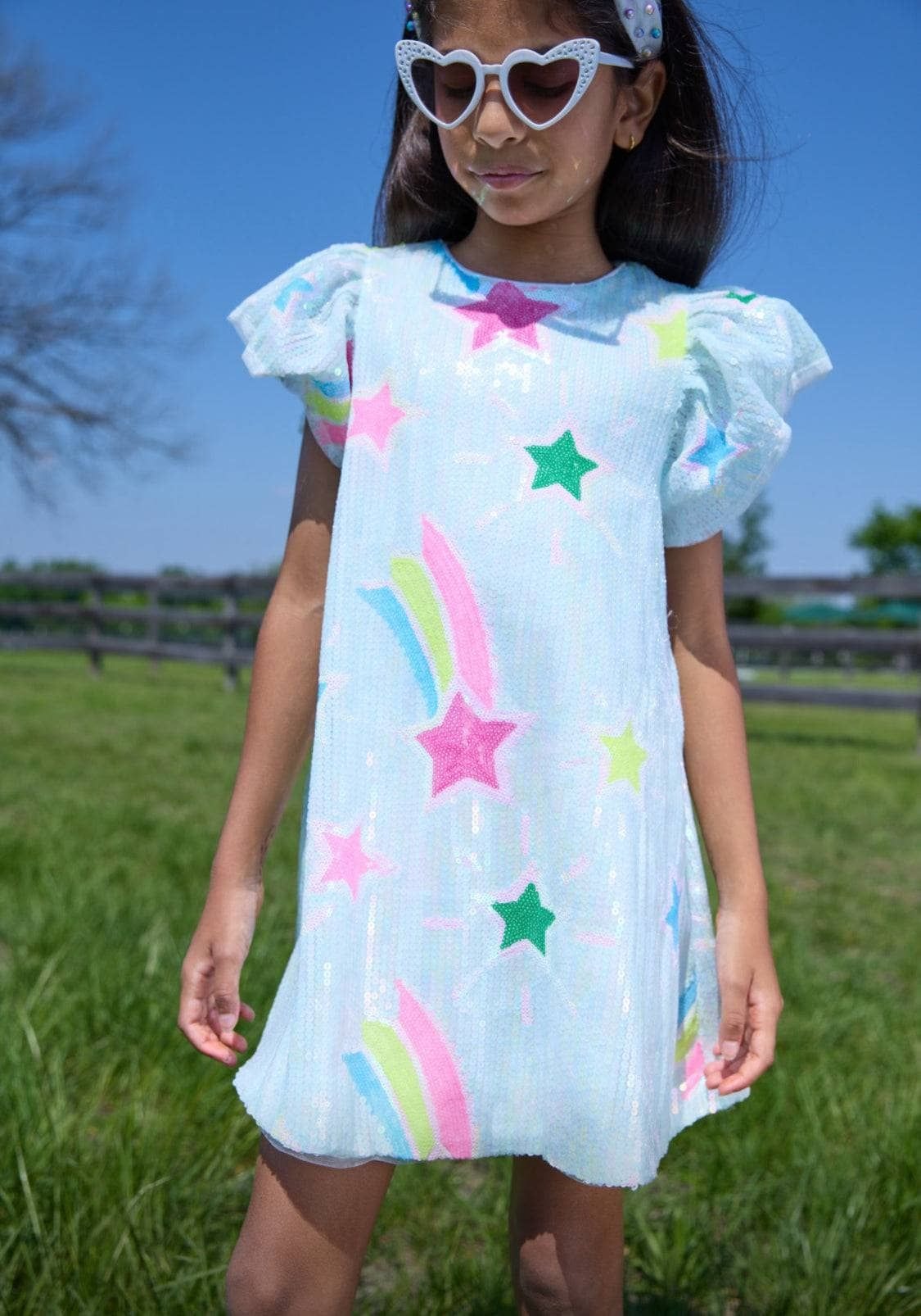 Rainbow Shooting Star Sequin Dress