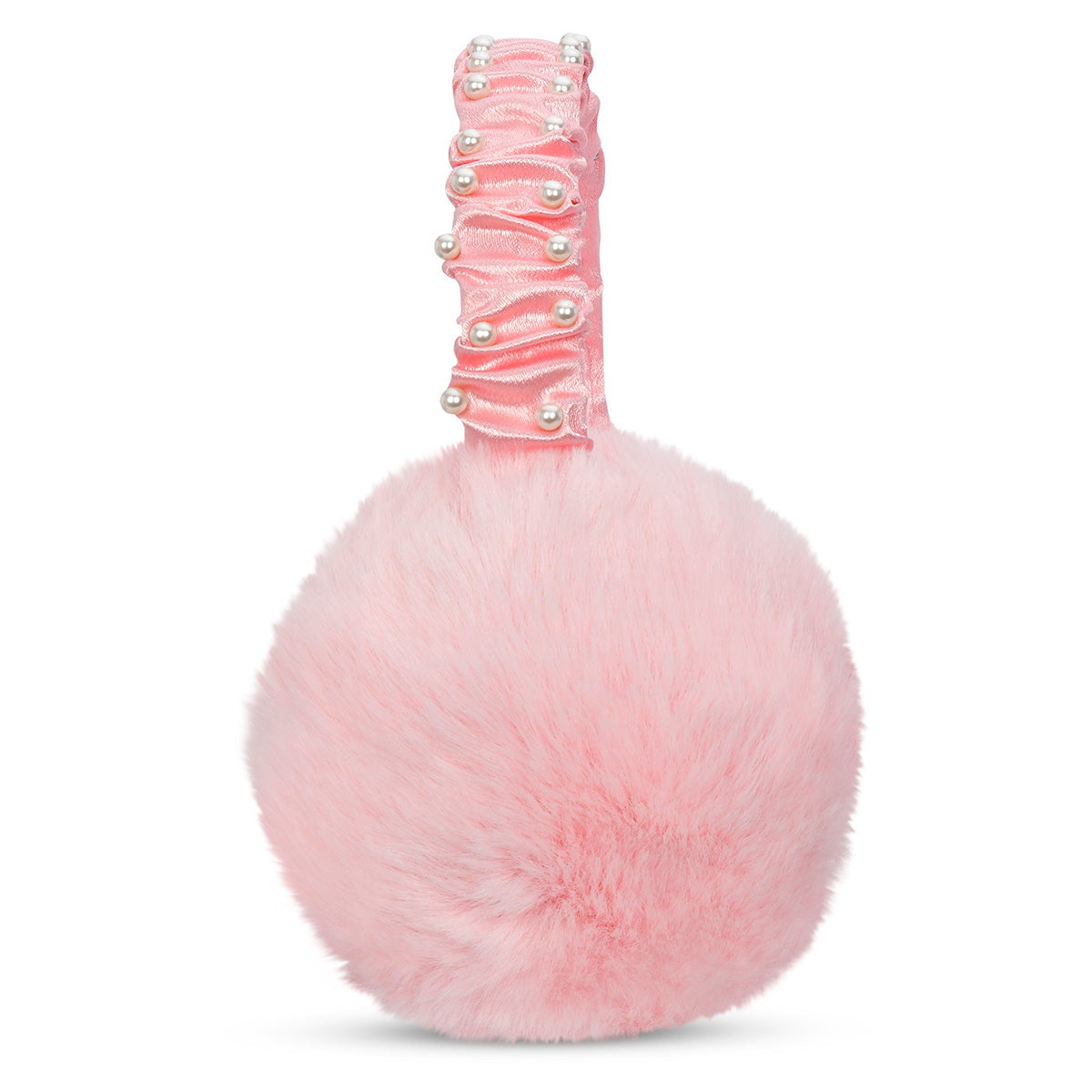 Rouched Pink Pearl Earmuffs