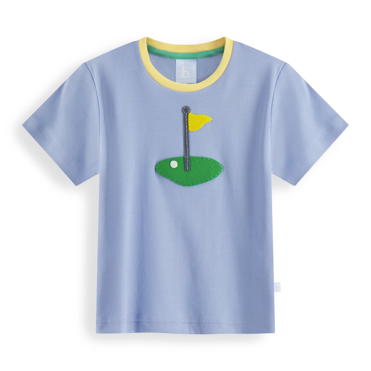 Applique Pima Tee, Denim Blue w/Golf