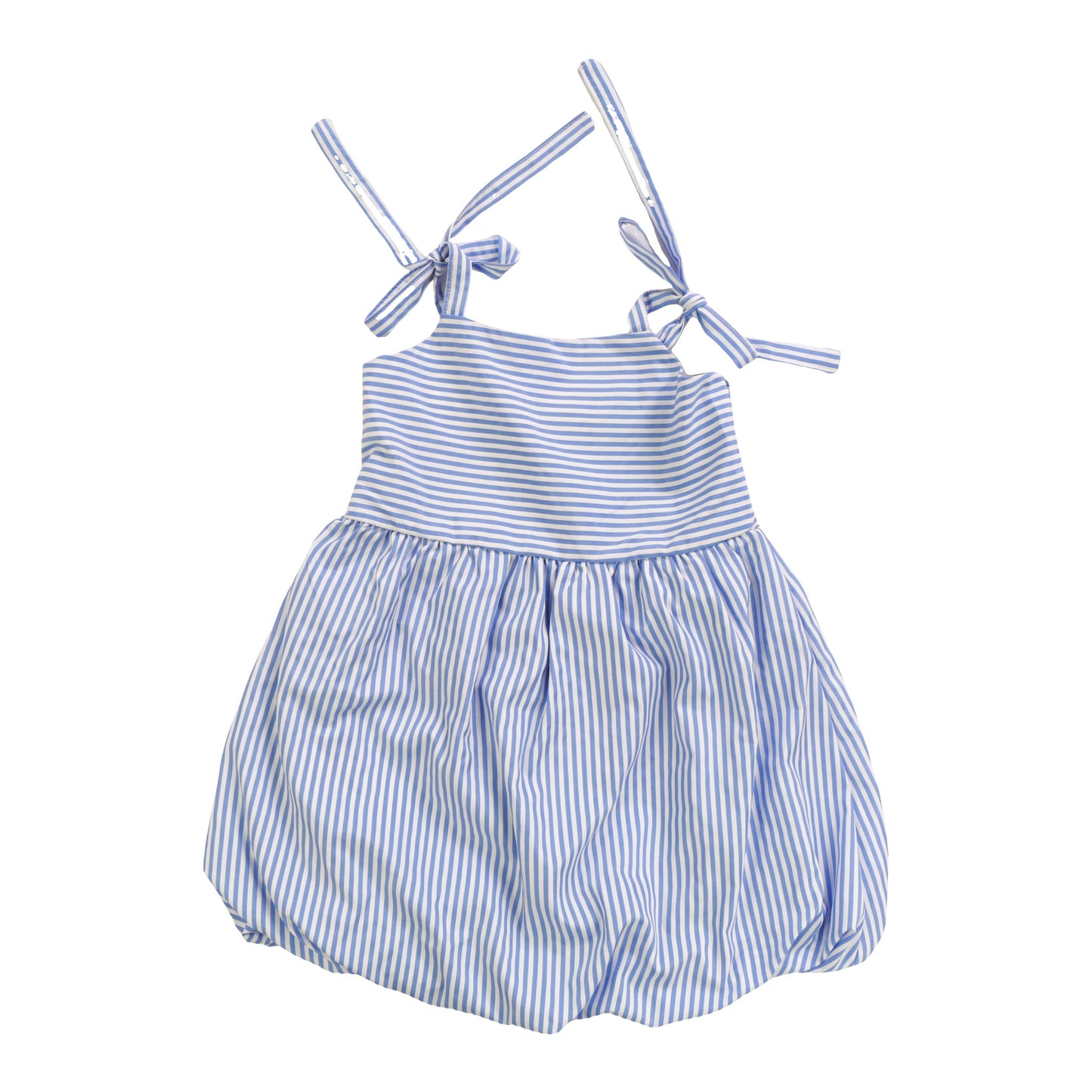 Bubble Skirt Dress, Blue Stripe