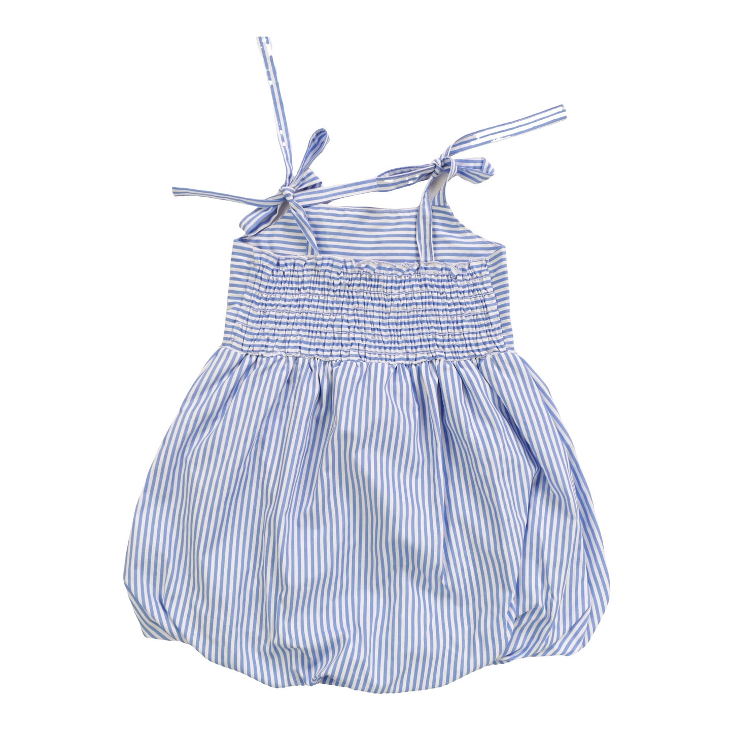 Bubble Skirt Dress, Blue Stripe