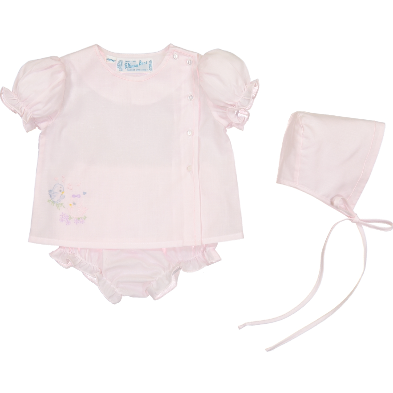 Lovebirds Diaper Set, Pink