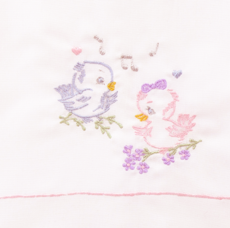 Lovebirds Diaper Set, Pink
