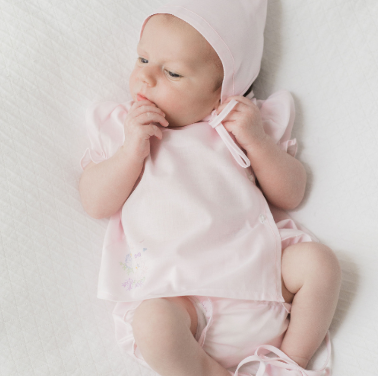 Lovebirds Diaper Set, Pink