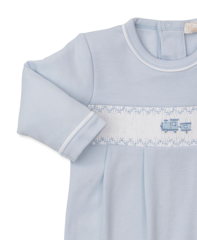 Footie w/Hand Smock, CLB Fall Medley, Blue
